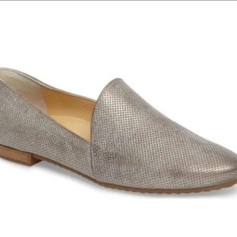 Paul Green Anita Metallic Flats Almond Toe Leather UK Size 4 US 6.5